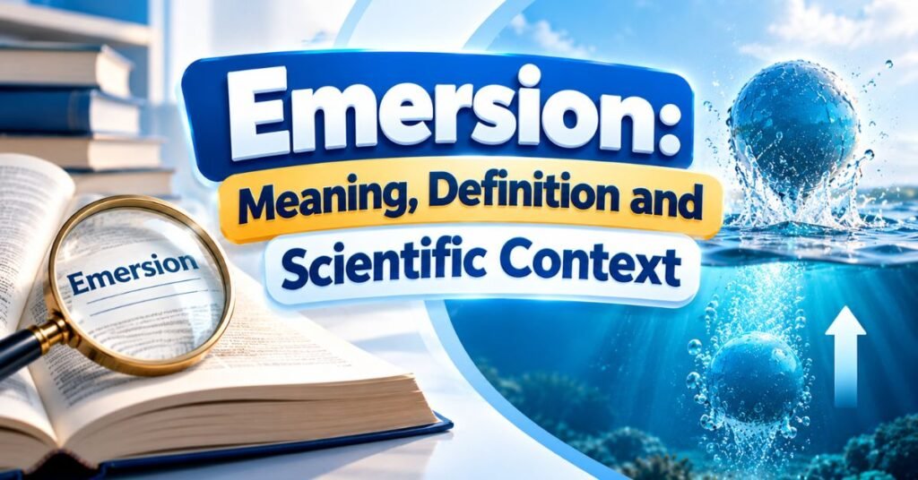 Emersion Meaning, Definition and Scientific Context