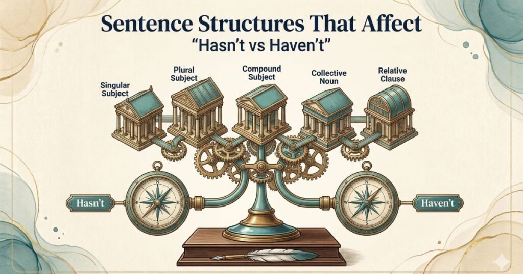 Sentence Structures That Affect “Hasn’t vs Haven’t”